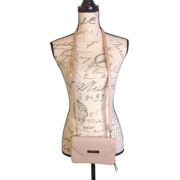 Nine West Crossbody Bag Beige/Pale Pink Adjustable Strap Purse EUC - Picture 14 of 14